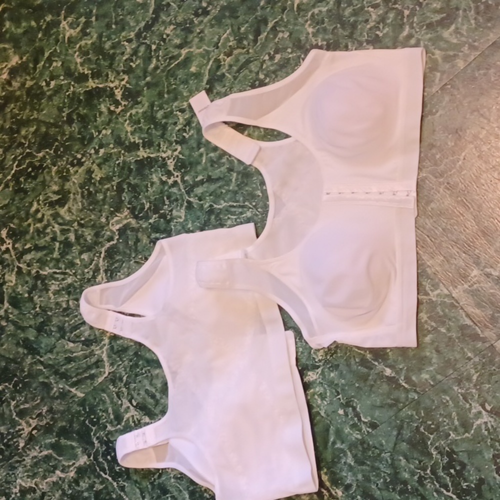Embraced bra white size extra large back support bra white set of 2